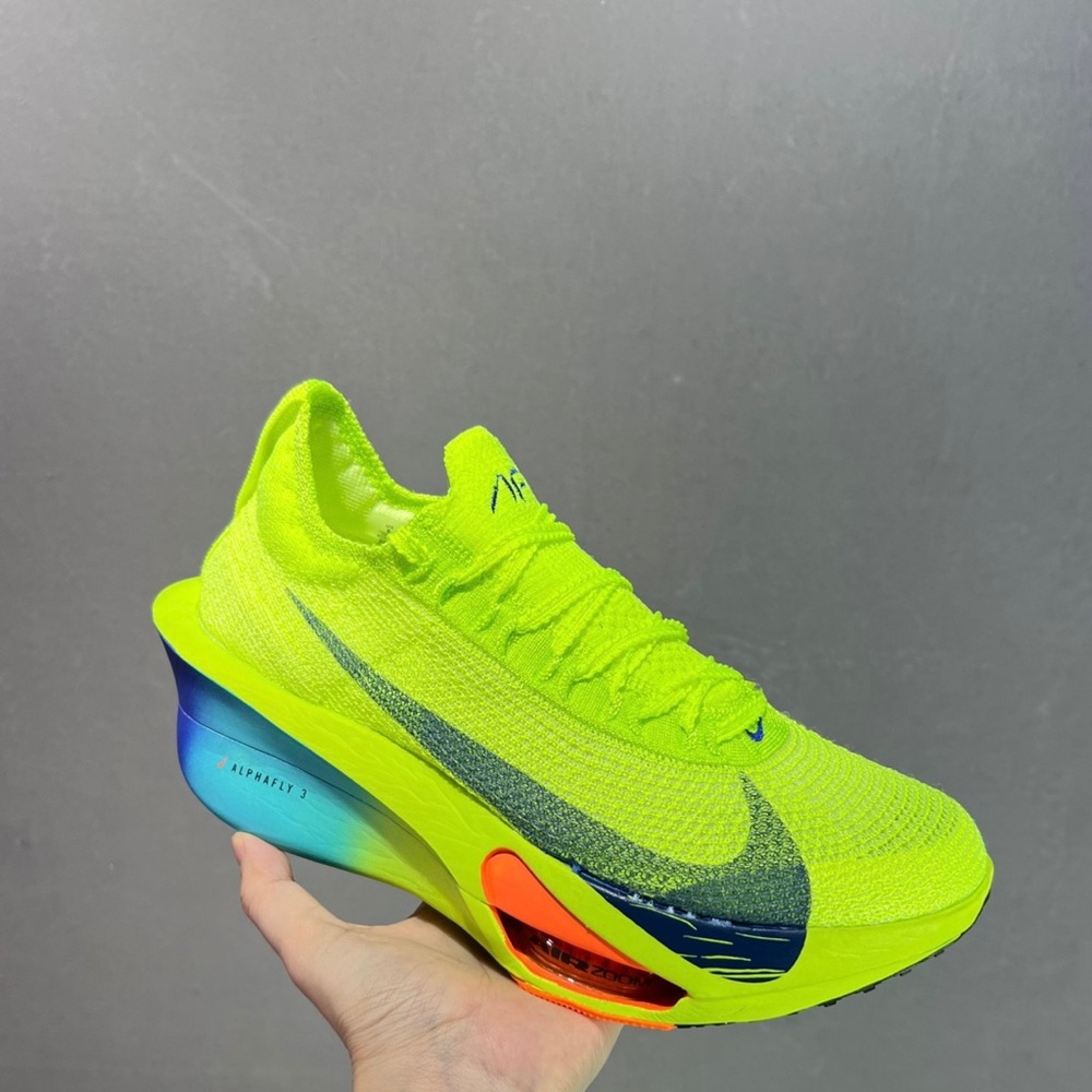 Nike Alphafly 3 Neon Green Athletic Shoes - Picture 8 of 9